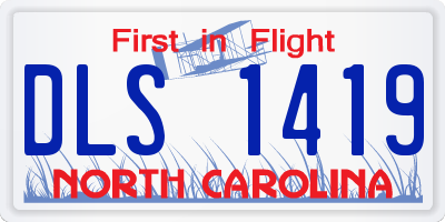 NC license plate DLS1419