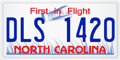 NC license plate DLS1420