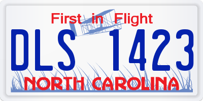 NC license plate DLS1423