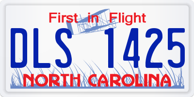 NC license plate DLS1425