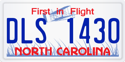NC license plate DLS1430