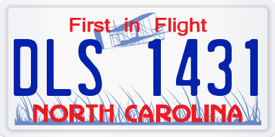 NC license plate DLS1431