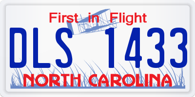 NC license plate DLS1433
