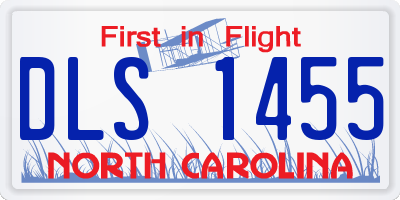 NC license plate DLS1455