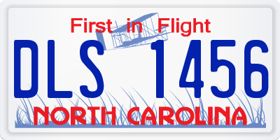 NC license plate DLS1456