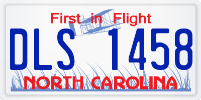 NC license plate DLS1458