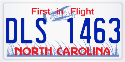 NC license plate DLS1463