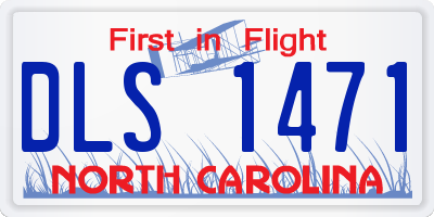 NC license plate DLS1471