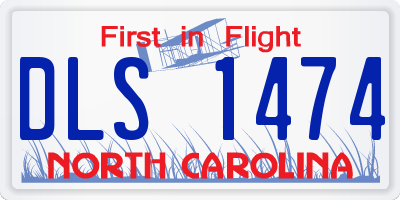 NC license plate DLS1474
