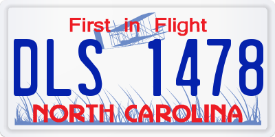 NC license plate DLS1478