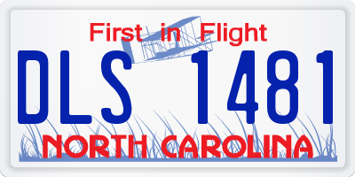 NC license plate DLS1481