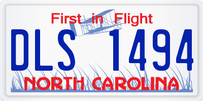 NC license plate DLS1494