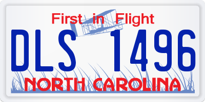 NC license plate DLS1496