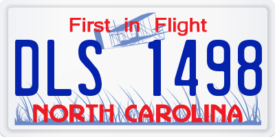 NC license plate DLS1498