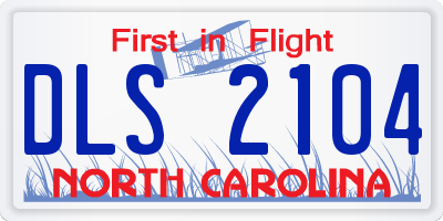 NC license plate DLS2104