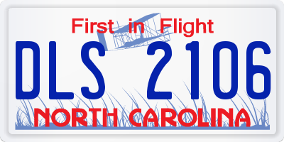 NC license plate DLS2106