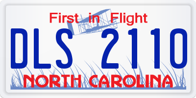 NC license plate DLS2110