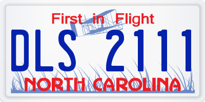 NC license plate DLS2111