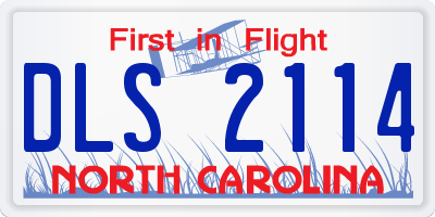 NC license plate DLS2114