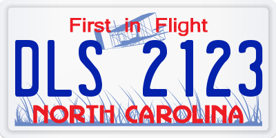 NC license plate DLS2123