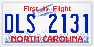 NC license plate DLS2131
