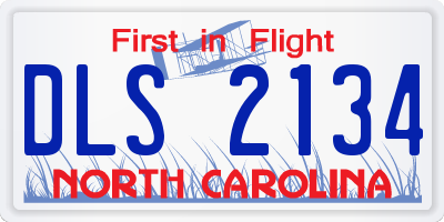 NC license plate DLS2134