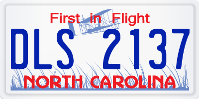 NC license plate DLS2137