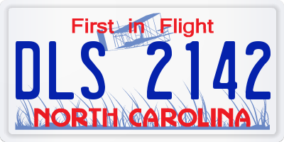 NC license plate DLS2142