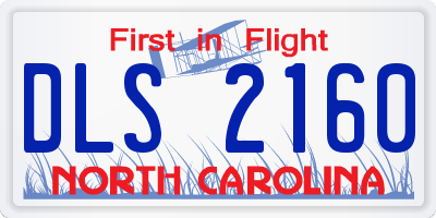 NC license plate DLS2160