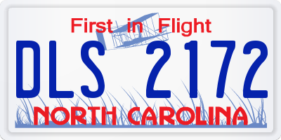 NC license plate DLS2172
