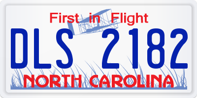 NC license plate DLS2182