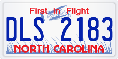 NC license plate DLS2183
