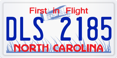 NC license plate DLS2185