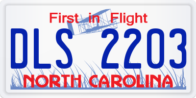 NC license plate DLS2203