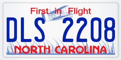 NC license plate DLS2208