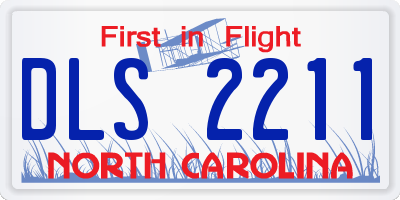 NC license plate DLS2211
