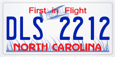 NC license plate DLS2212