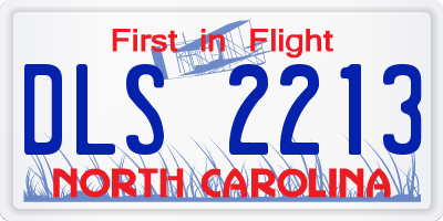 NC license plate DLS2213