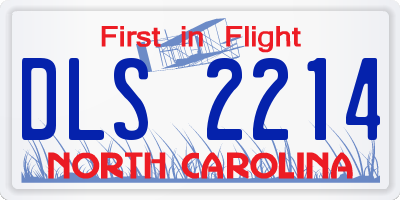 NC license plate DLS2214