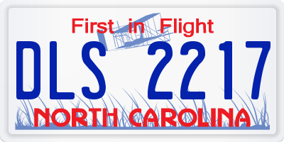 NC license plate DLS2217