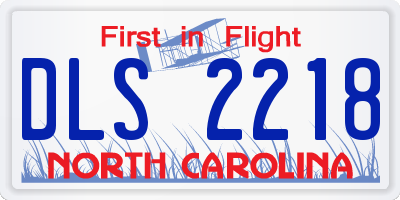 NC license plate DLS2218