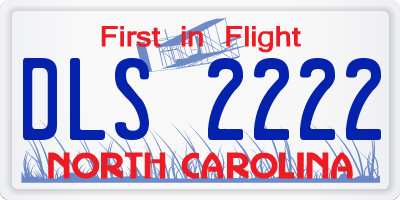 NC license plate DLS2222