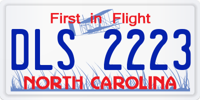 NC license plate DLS2223