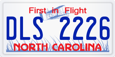 NC license plate DLS2226