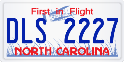 NC license plate DLS2227
