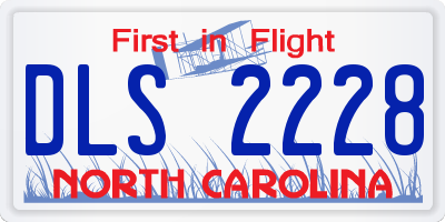 NC license plate DLS2228