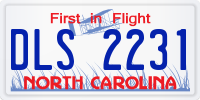 NC license plate DLS2231