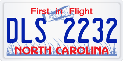NC license plate DLS2232