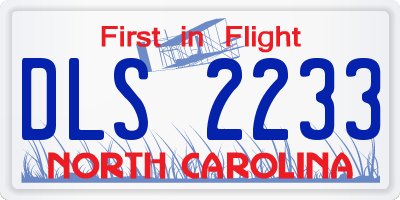 NC license plate DLS2233