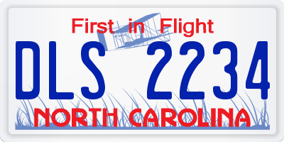 NC license plate DLS2234